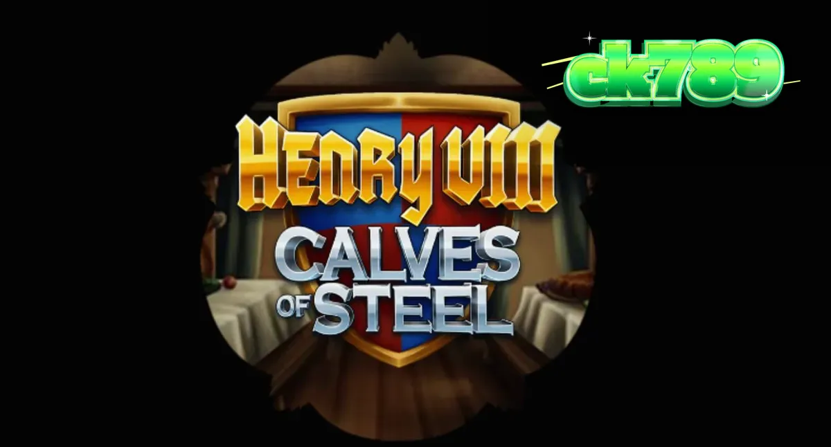 Tampilan antarmuka seluler slot Henry 8th Calves of Steel dengan grafis raja Tudor yang sedang berlatih
